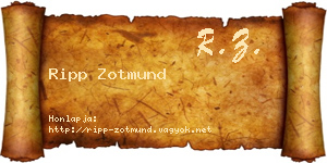 Ripp Zotmund névjegykártya